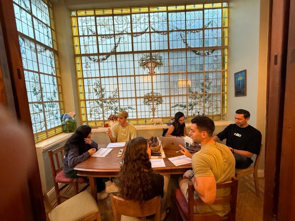 Students taking a group Spanish class at Spanish Inclusive World in Palermo, Buenos Aires
