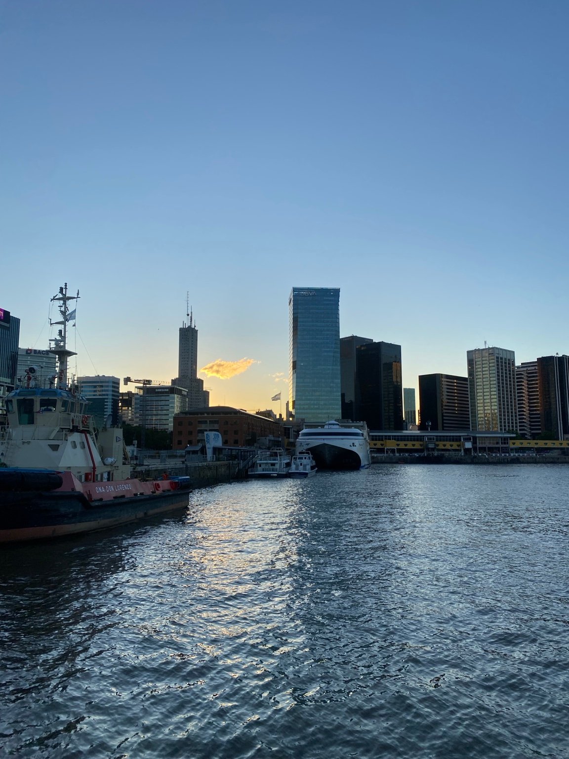 Buenos Aires skyline and waterfront during a Spanish immersion experience