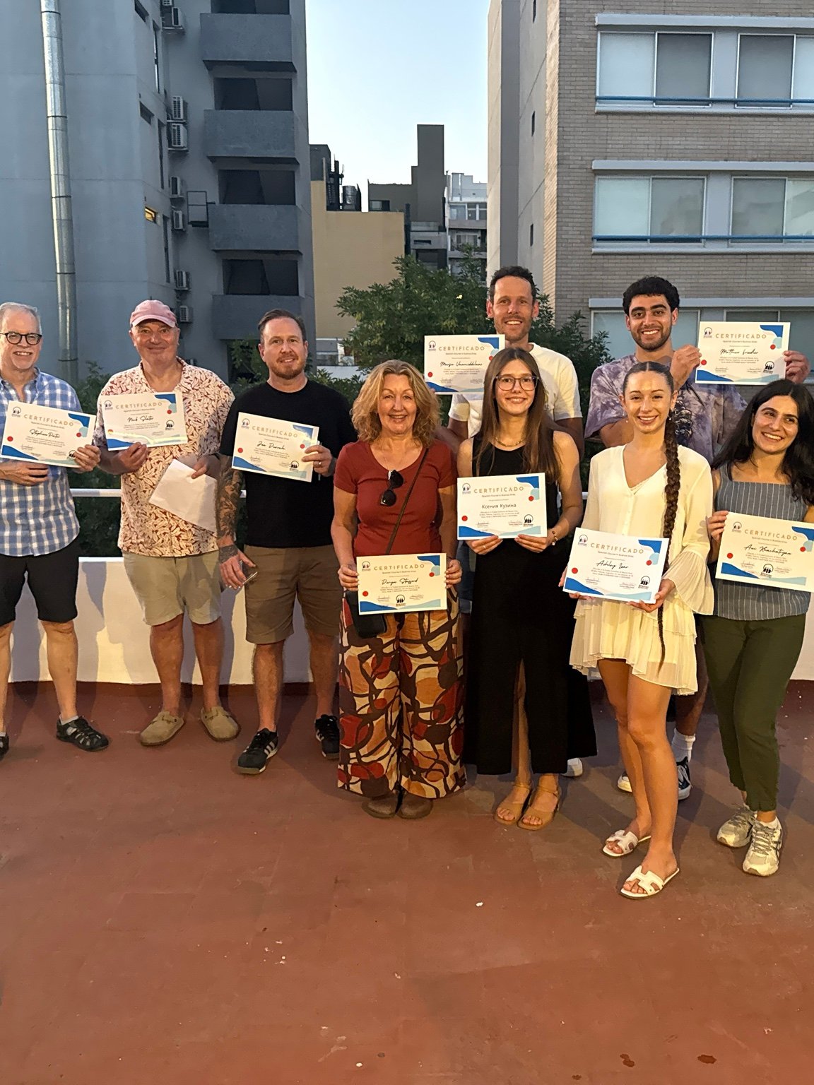 Students completing a Spanish course at Spanish Inclusive World